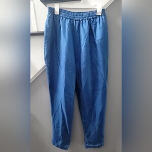 Vintage Mureli High Rise Pants Sz M 100% Silk Tapered Leg Stretch Waist 80s 90s